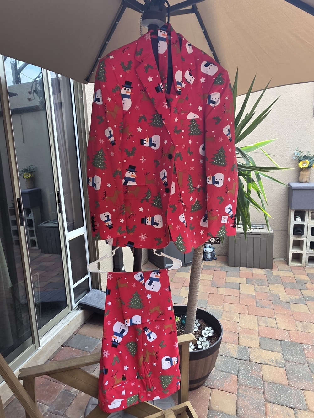 OppoSuits Red Snowman & Tree Holiday Suit